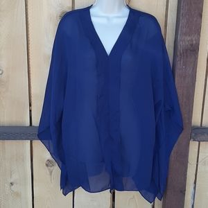 XRegna BoHo navy sheer top Size L